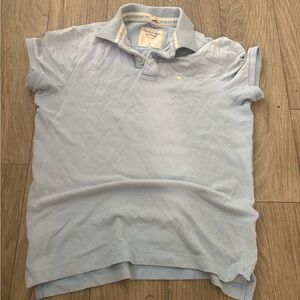 Abercrombie & Fitch Powder Blue Polo Shirt with Embroidered Moose
